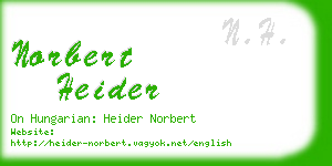 norbert heider business card